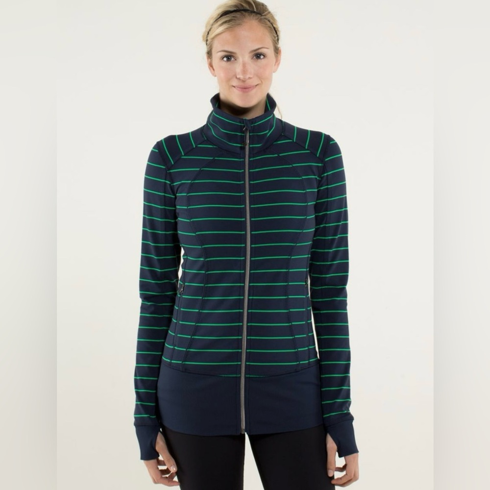Lululemon Nice Asana Jacket Slalom Stripe Inkwell size 4